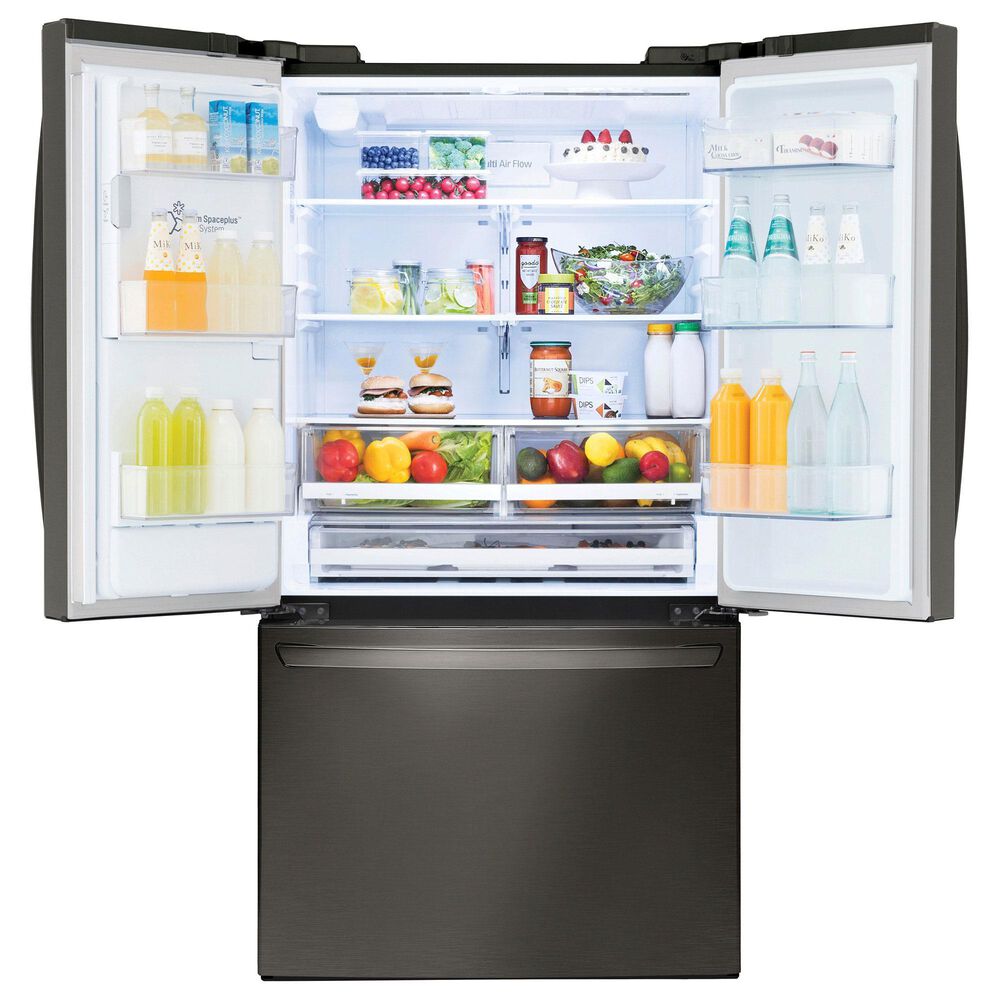 LG 27.7 Cu. Ft. 3-Door French Door Refrigerator in PrintProof Black Stainless Steel, , large