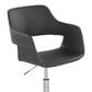 LumiSource Margarite Swivel Task Chair with Grey Faux Leather Cushion in Chrome, , large