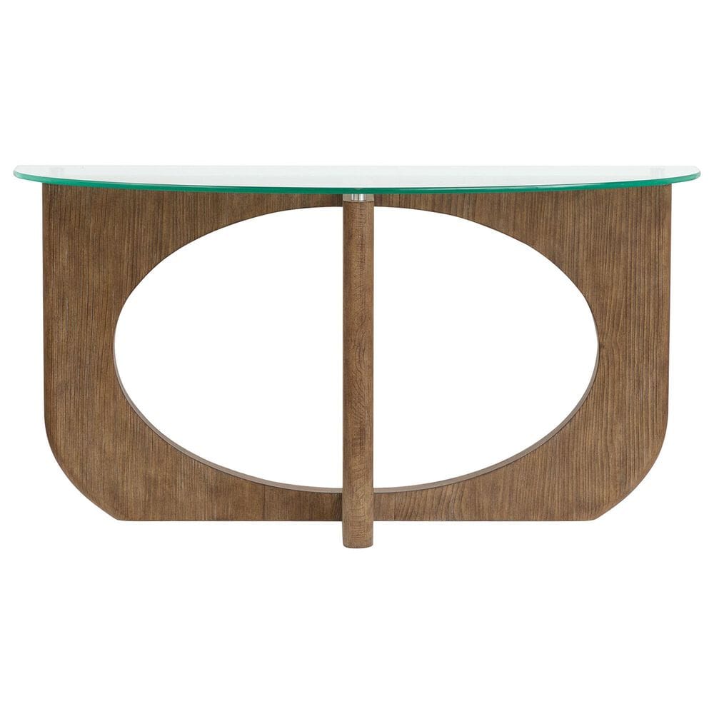 Nicolette Home Lainey Console Sofa Table in Almond and Clear, , large