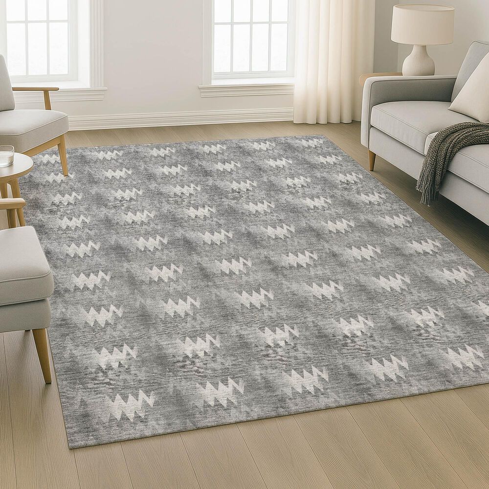 Dalyn Rug Company Soft Essentials Chevron Gray 5' x 7'6" Area Rug, , large