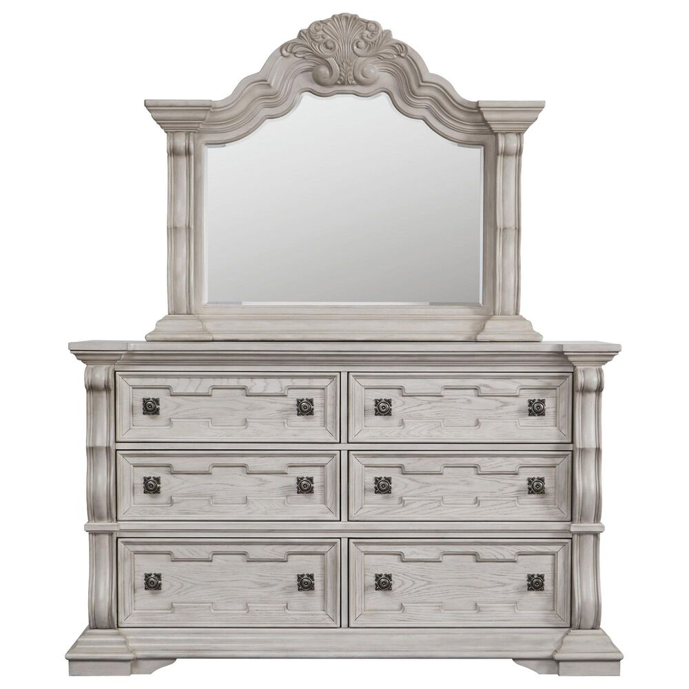 Millenium Bruchandi 4-Piece King Panel Bedroom Set in Antique White, , large