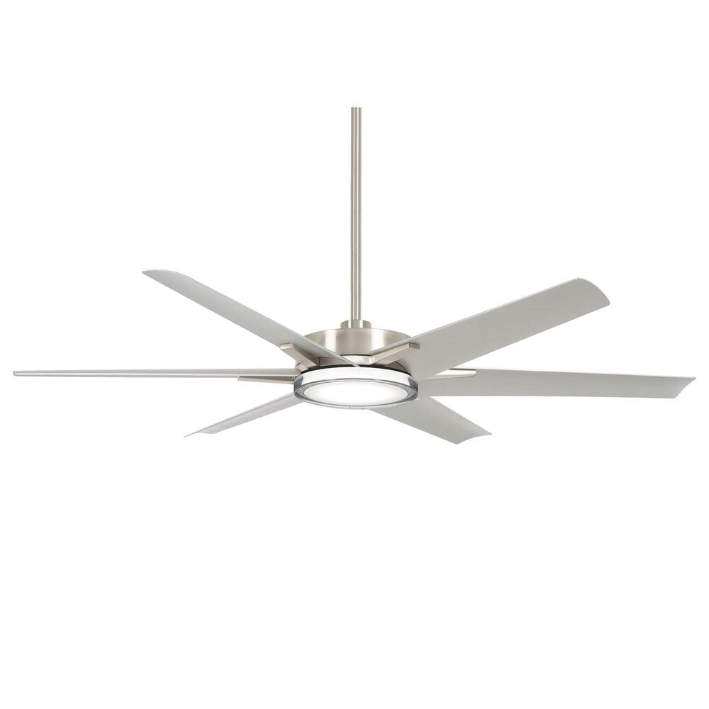 Minka-Aire Deco 65" Indoor/Outdoor Ceiling Fan with LED Light in Brushed Nickel Wet, , large