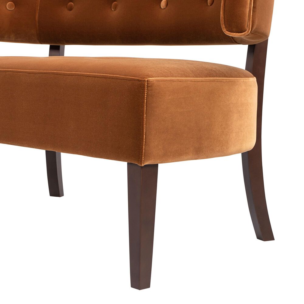 Jennifer Taylor Home Jared Bench Settee in Burnt Orange Velvet, , large