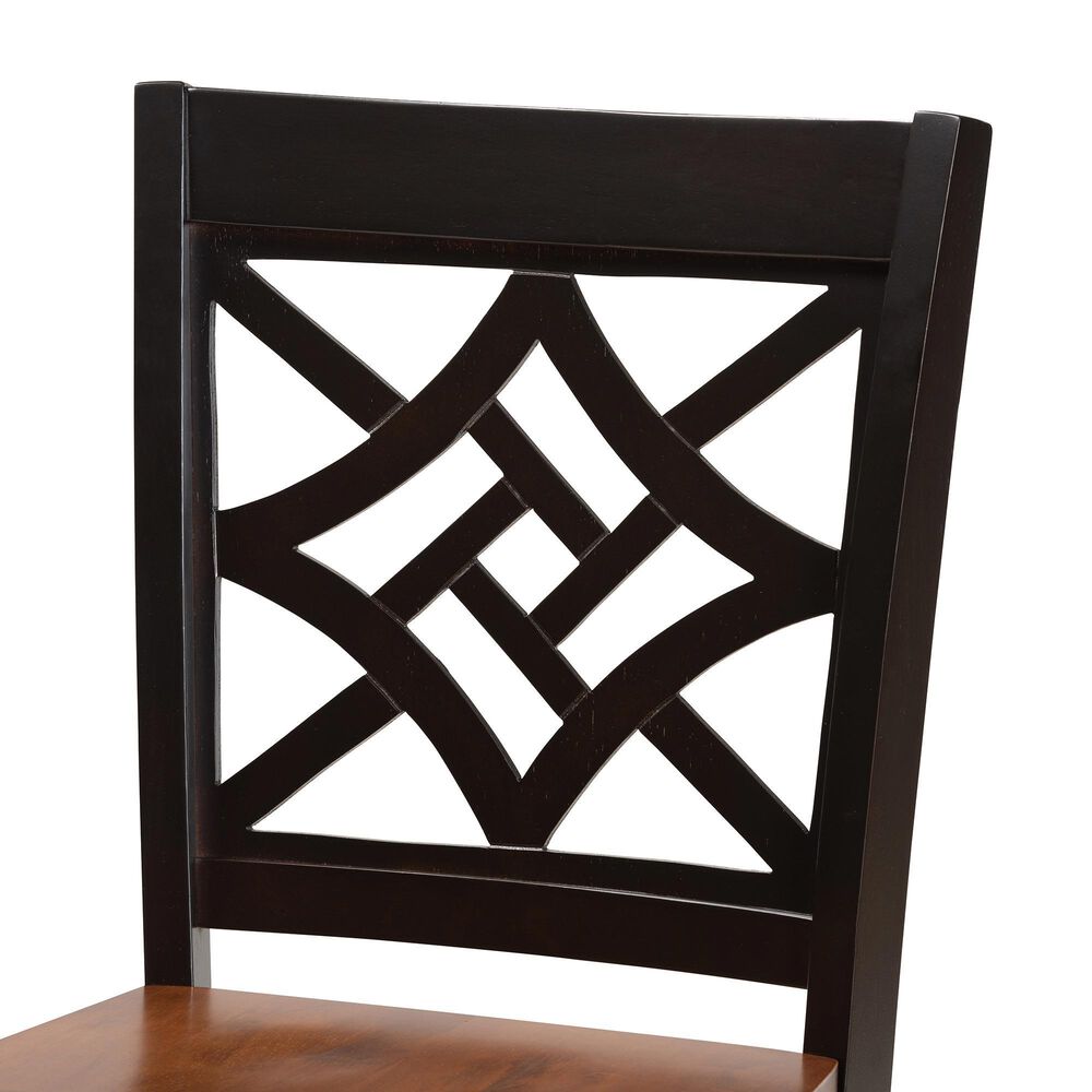 Baxton Studio Nicolette Counter Stool in Dark Brown and Walnut Brown (Set of 2), , large
