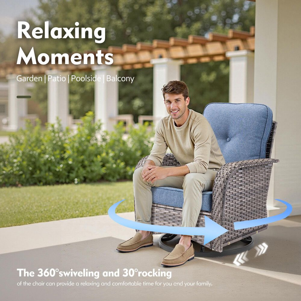 HOMLUX 9-Piece Outdoor  Conversation Set  in Denim Blue, , large