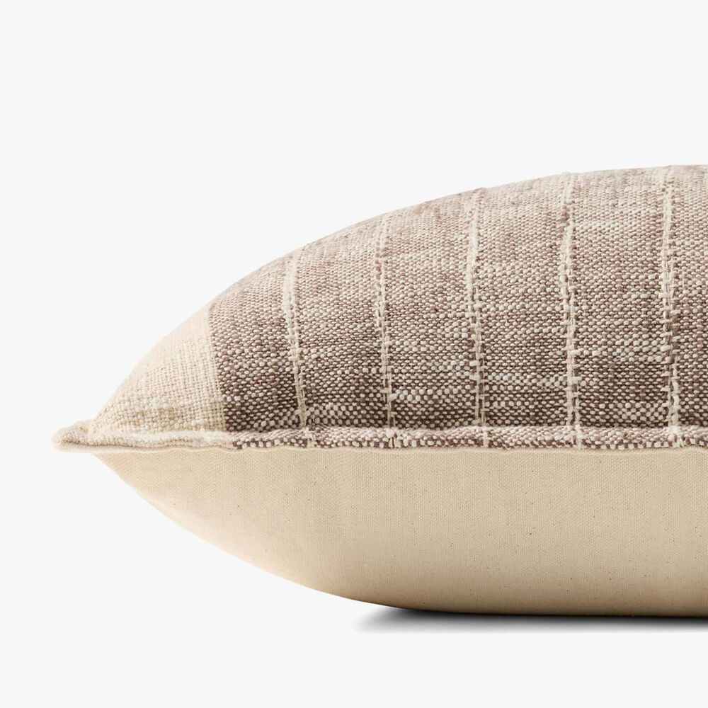 Loloi 16&quot; x 26&quot; Lumbar Throw Pillow in Brown and Ivory, , large