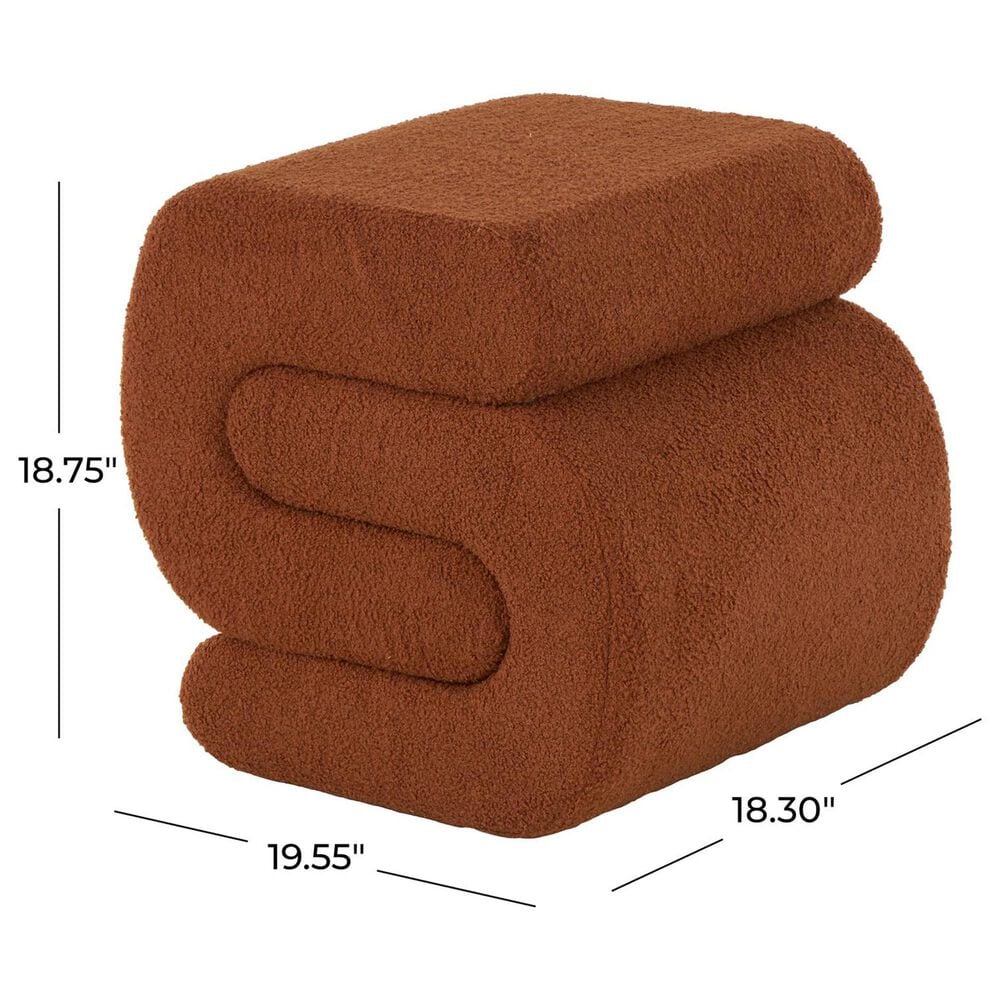 Maple and Jade 20" Boucle Accent Ottoman in Copper, , large