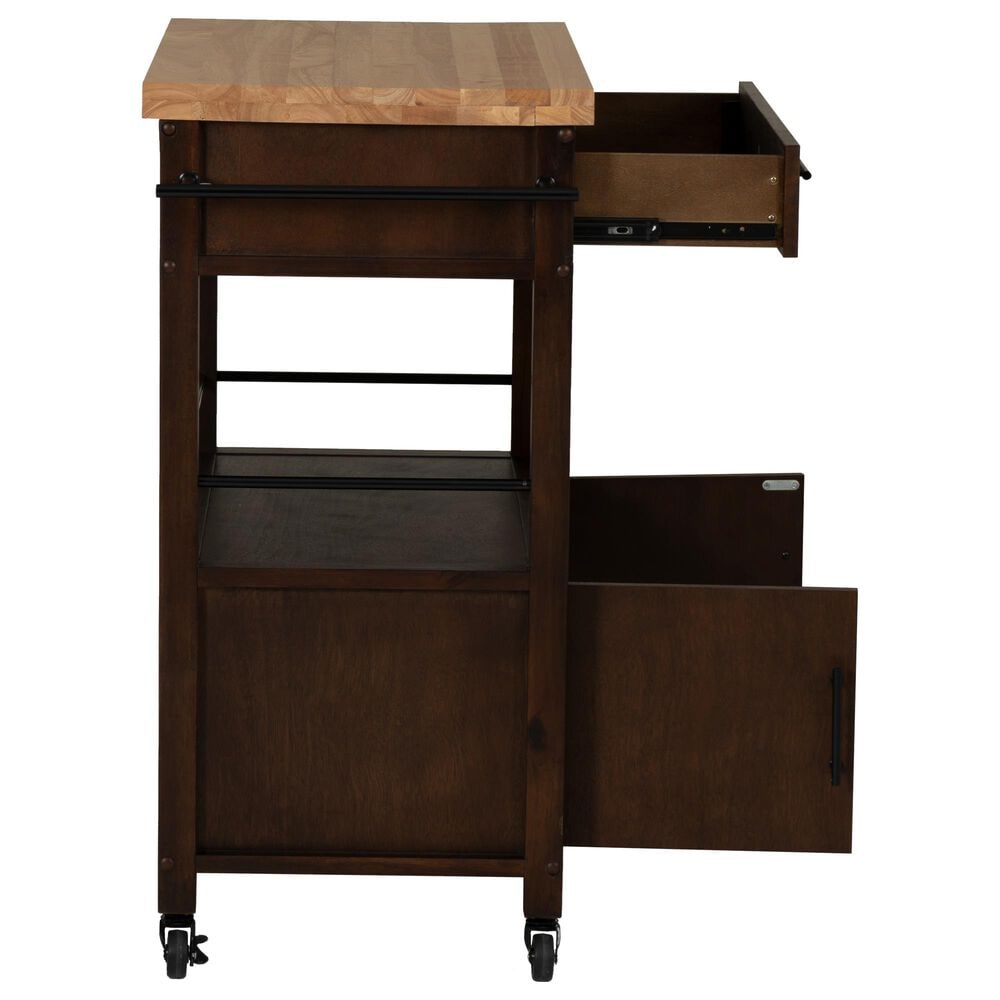 Linon Home Decor Lennix Kitchen Cart in Brown and Natural, , large