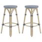 Furniture of America Eldridge 26" Patio Bar Stool in Natural, Navy and Gray (Set of 2), , large