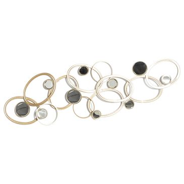 Maple and Jade 52" x 16" Glam Abstract Wall Decor in Gold, , large