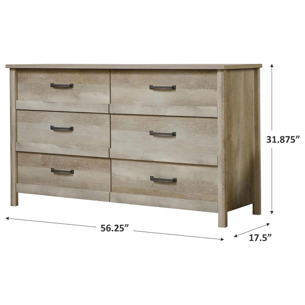 Sauder Cannery Bridge 6 Drawer Dresser in Lintel Oak NFM