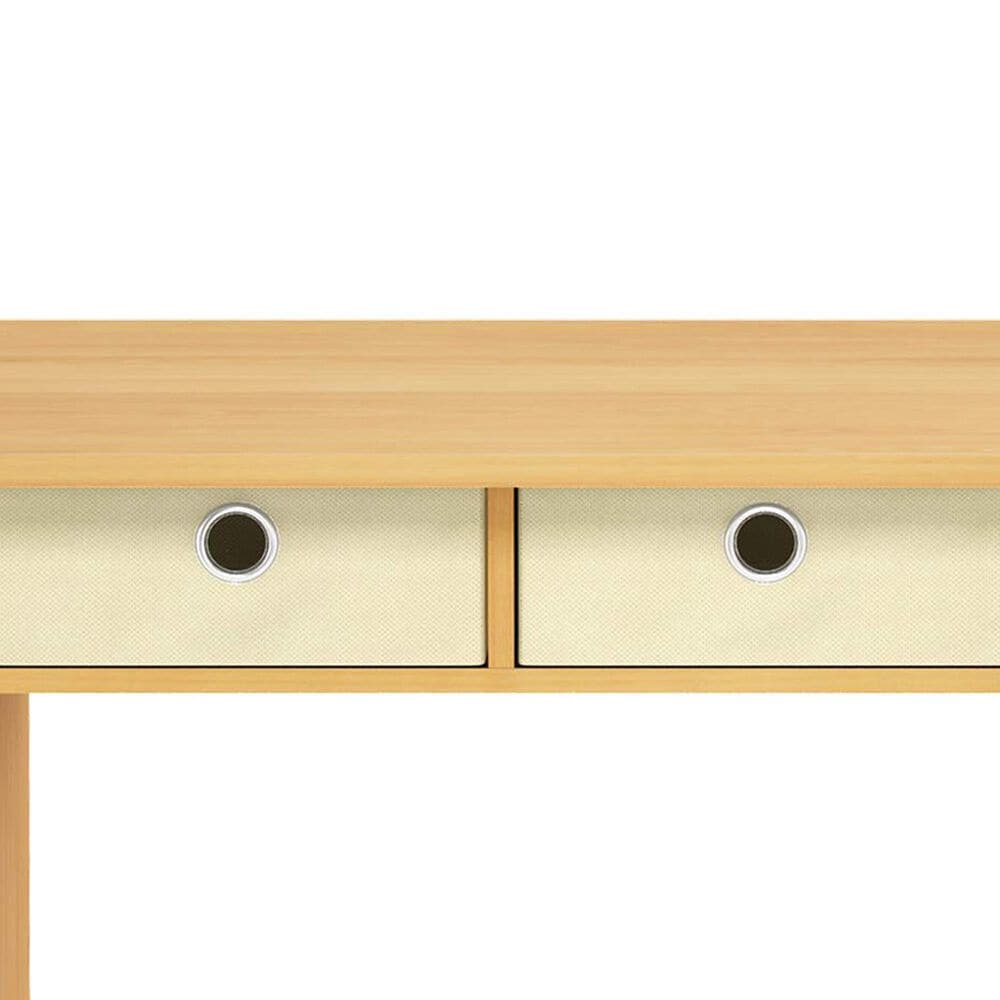 HOMLUX 32" Computer Desk with Two Drawers in Beech and White, , large