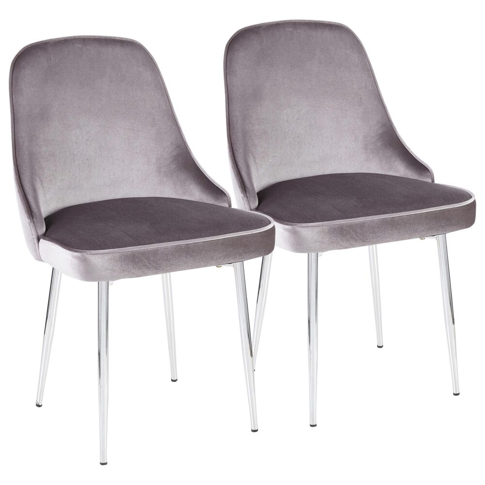 Lumisource Marcel Dining Chair in Silver/Chrome (Set of 2), , large