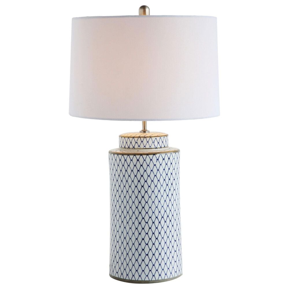 Creative Coop Marley Table Lamp in Indigo and White, , large