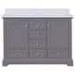 Lexora Home Dukes 48" Double Bathroom Vanity in Dark Grey with 2 cm White Cultured Marble Top and Rectangular Sinks, , large