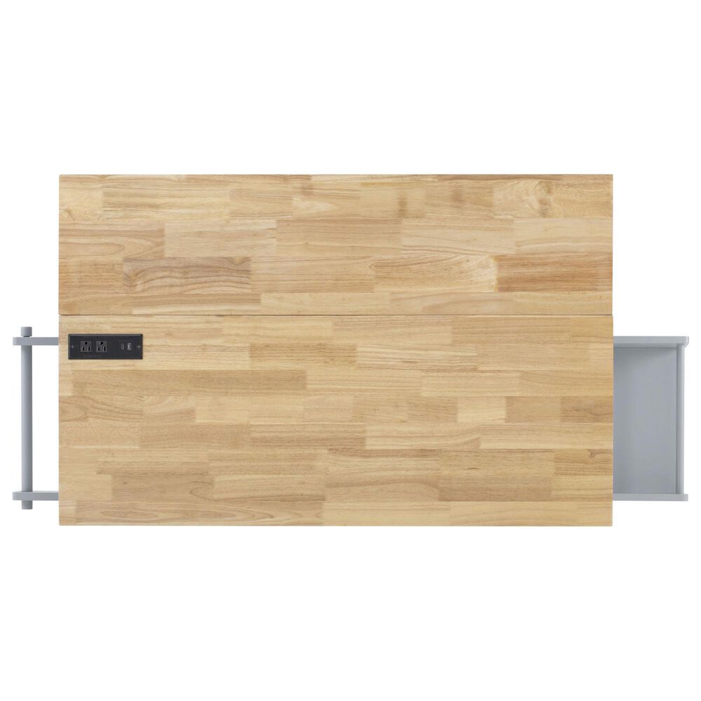 HOMLUX 59" Kitchen Island with 2 Pull Out Cabinet Organizers in Grey, , large