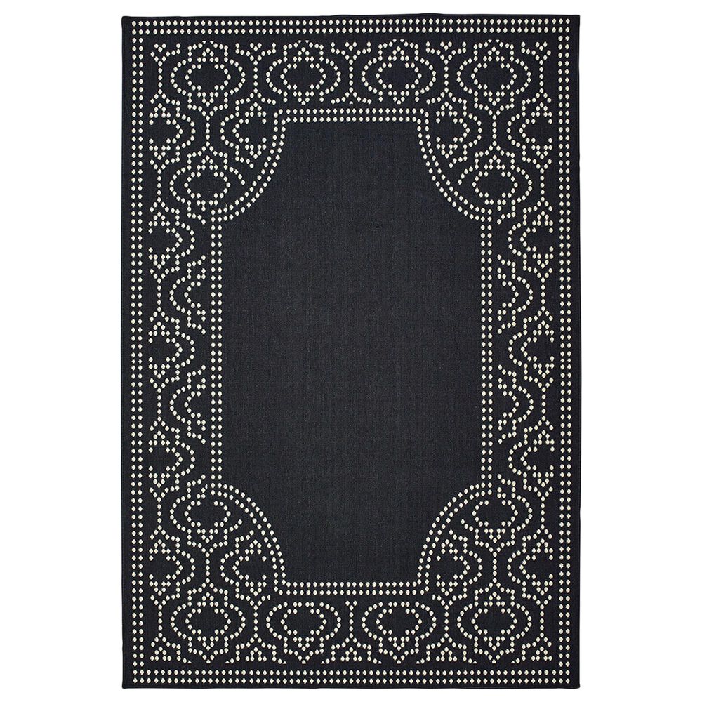 Oriental Weavers Marina 1247K 8"6" x 13" Black and Ivory Area Rug, , large