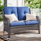 Sunwell Garden Patio Loveseat with Gray Frame in Navy, , large