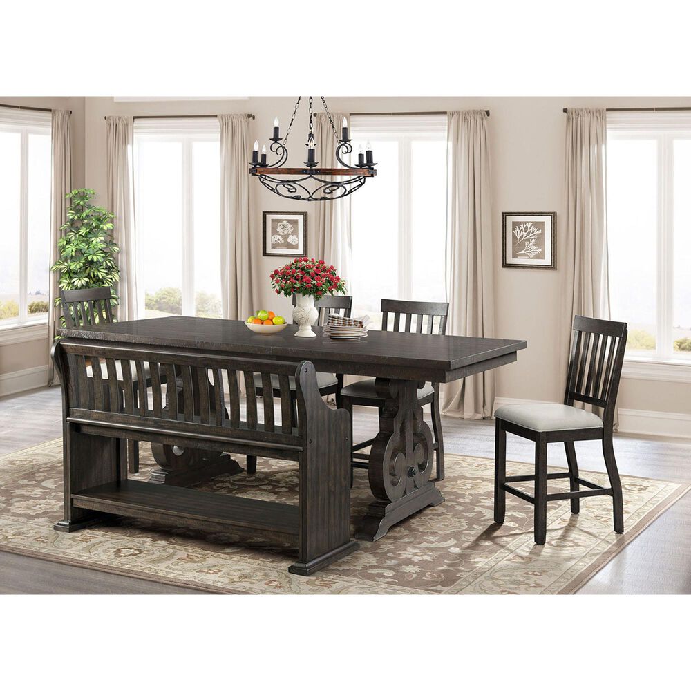 Mayberry Hill Stone 24&quot; Slat Back Counter Stool in Dark Ash, , large