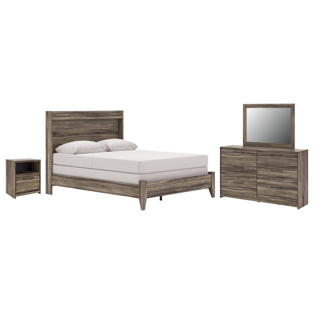 Ashley Elbrim 4-Piece Queen Bedroom Set in Brown with LED and USB Ports, , large