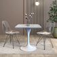 Leisuremod LeisureMod Verve Collection 27 Square Dining Table, White Base with Laminated White Marbleized Top, , large