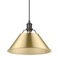 Golden Lighting Orwell 1-Light Wide Large Pendant with Brushed Champagne Bronze Shade in Matte Black, , large