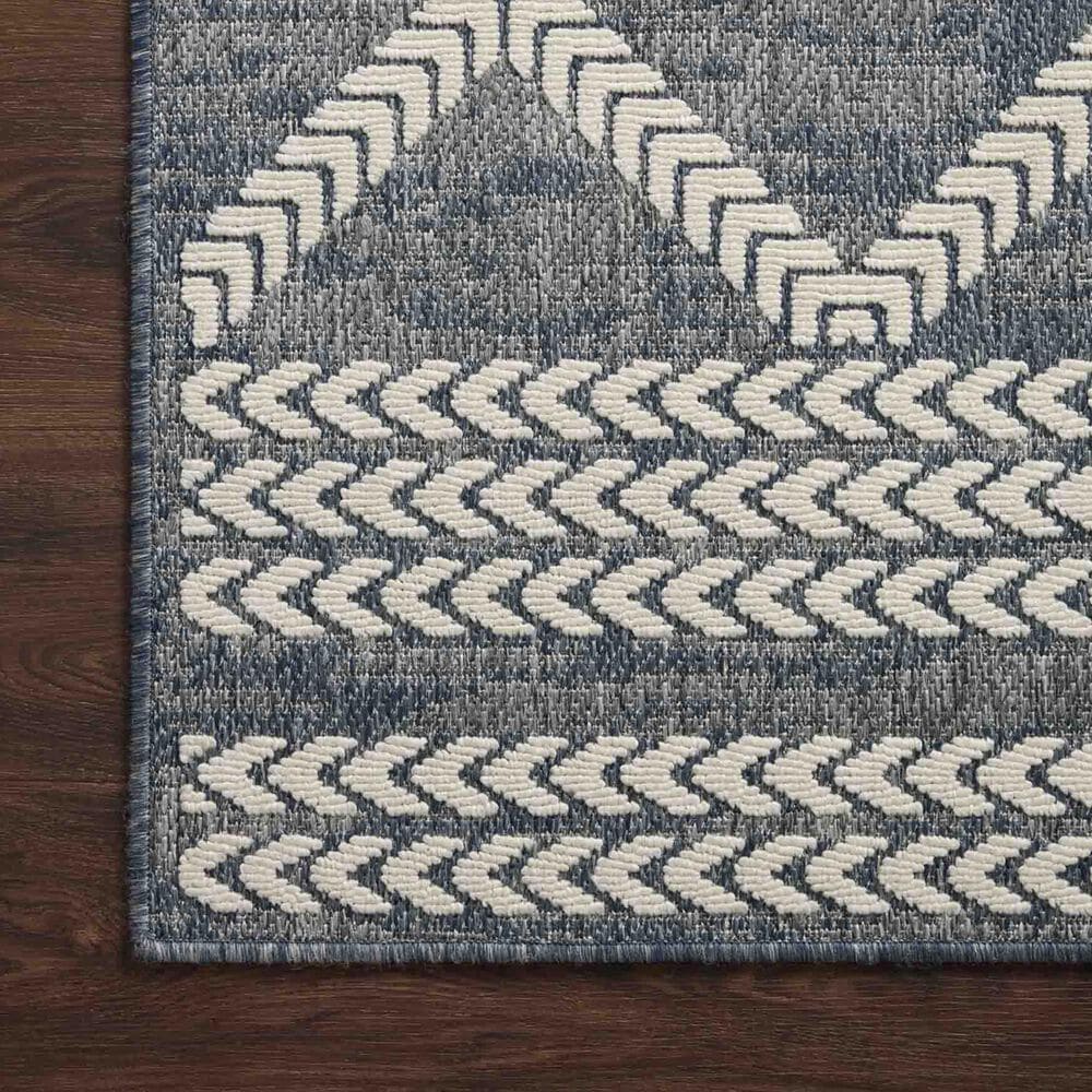 Loloi II Rainier RAI-05 5&#39;3&quot; x 7&#39;7&quot; Denim and Ivory Indoor/Outdoor Area Performance Rug, , large