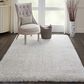 Nourison Luxe Shag LXS01 9" x 12" Light Grey Area Rug, , large