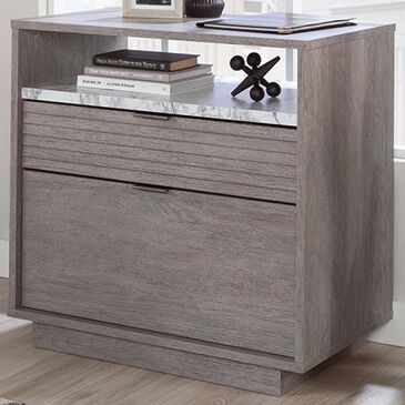 Sauder East Rock 2-Drawer Lateral File Cabinet in Ashen Oak and White, , large