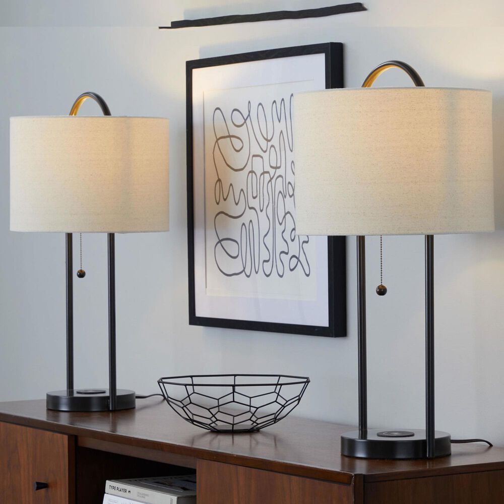 Grandview Gallery Porto Wireless Charging Table Lamp in Oil Bronze, , large