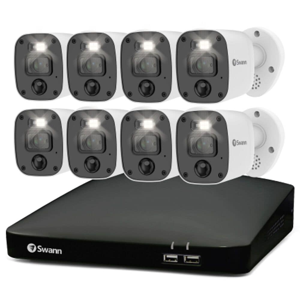 Swann Enforcer 8 Camera 8 Channel 4K Ultra HD DVR 2TB HDD Security System with Mic in White, , large