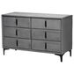 Baxton Studio Etienne 6-Drawer Dresser with Slate Grey Upholstered in Black, , large