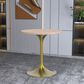 Leisuremod LeisureMod Verve Collection 27 Round Dining Table, Brushed Gold Base with Light Natural Wood MDF Top, , large