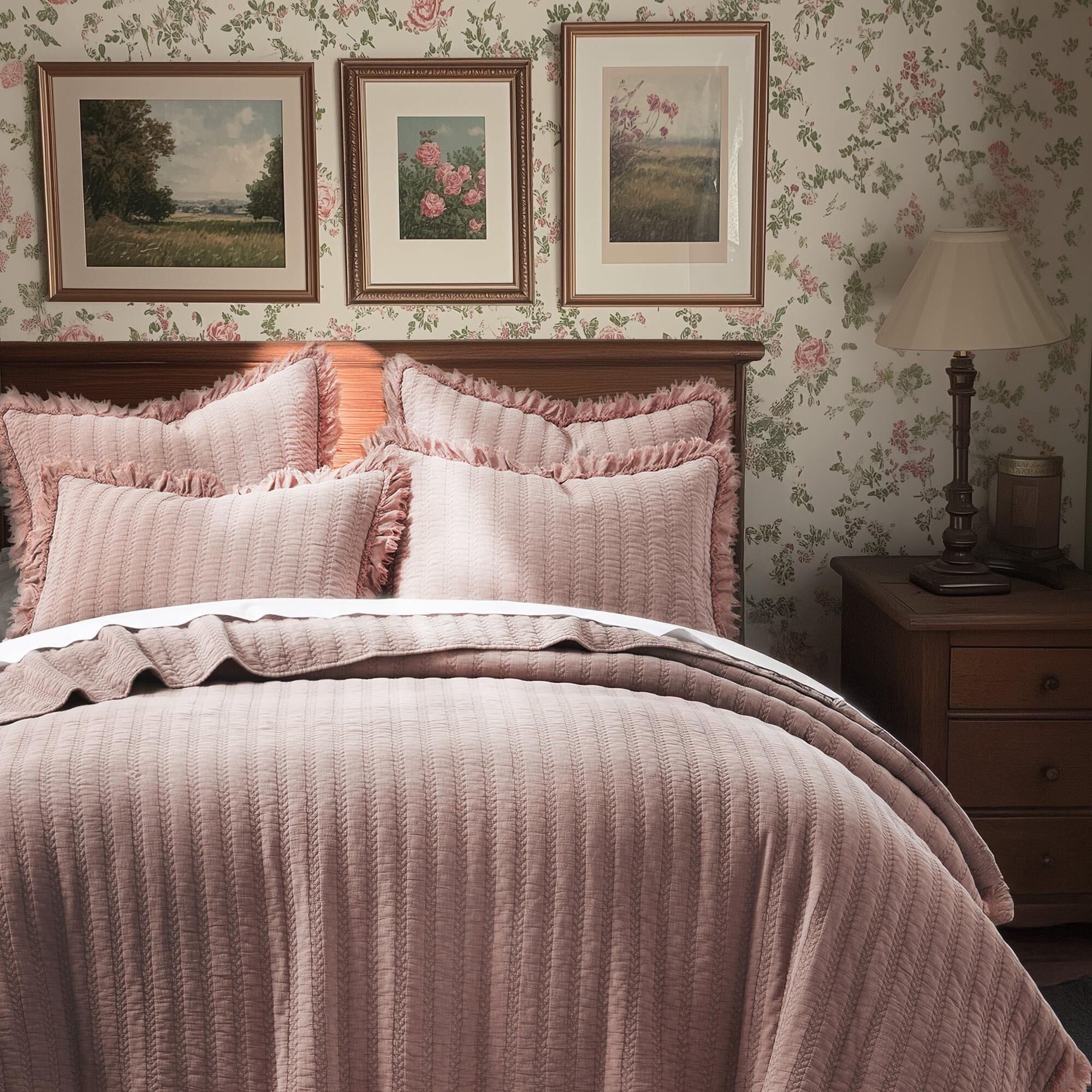 Levtex Wilhelmina 3-Piece King Quilt Set in Dusty Rose