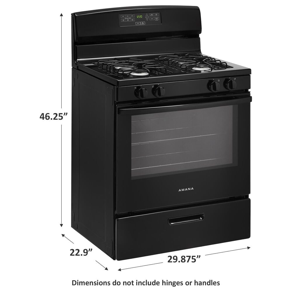Amana 30&quot; Freestanding Gas Range with Bake Assist Temps in Black, , large