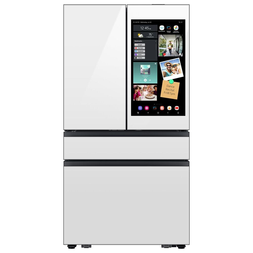 Samsung 28.6 Cu. Ft. Bespoke 4-Door French Door Refrigerator with AI Family Hub+ & AI Vision Inside in White Glass, , large