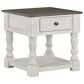 Ashley Havalance End Table in Distressed Vintage White and Weathered Gray, , large