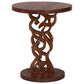 Baxton Studio Donna Nightstand with Pedestal Base in Mahogany Brown, , large