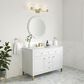 James Martin Vanities Chicago 48" Single Bathroom Vanity in Glossy White with 3 cm Ethereal Noctis Quartz Top and Rectangular Sink, , large