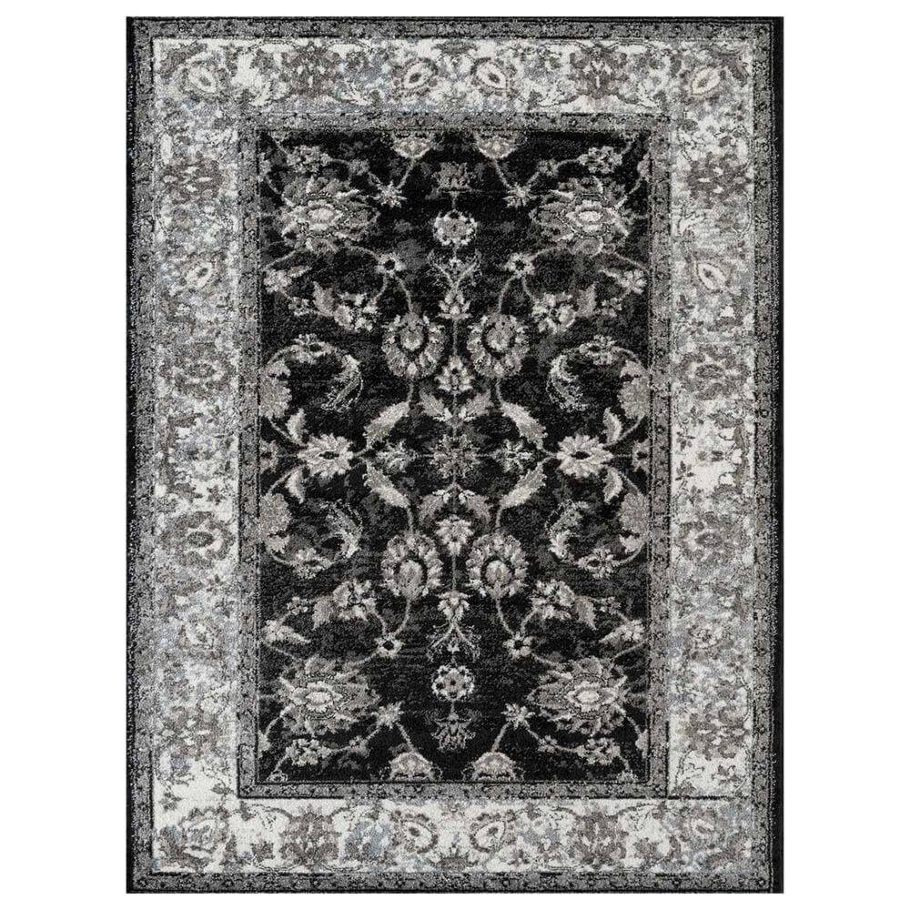 Amer Rugs Alexandria 4" x 6" Black and Ivory Area Rug, , large