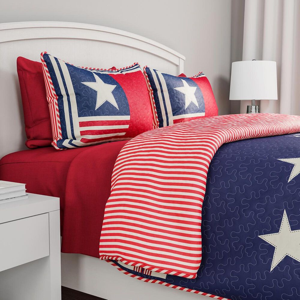 Timberlake Lavish Home 3-Piece Full/Queen Glory Bound Quilt Set in Red, White, Blue, , large