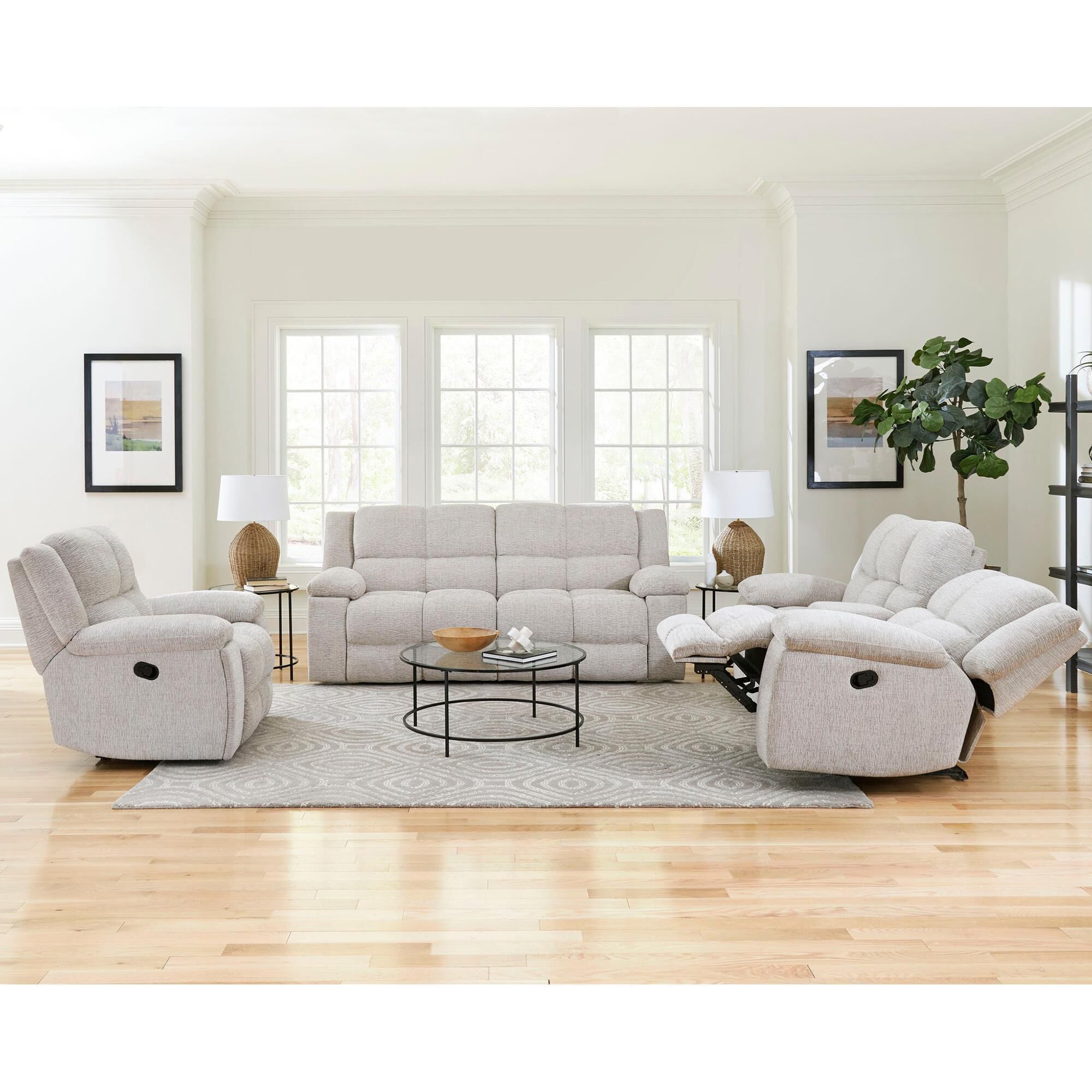 Simeon Collection Buster Manual Dual Reclining Sofa and Console