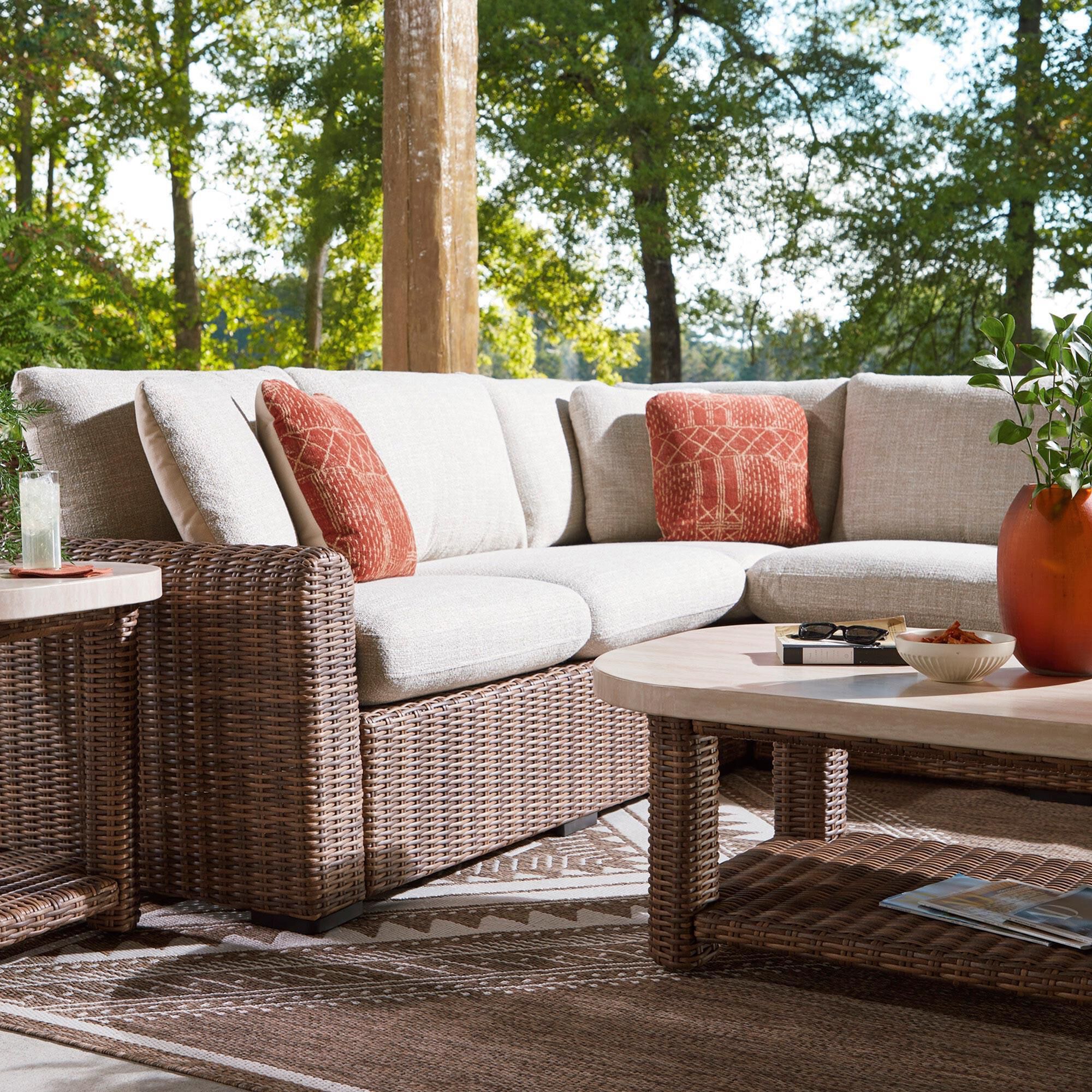 Ashley Dolan Creek 4-Piece Outdoor Sectional in Beige