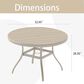 Hearth and Haven Outdoor 53" Round Dining Table with Umbrella Hole in Sandstone - Table Only, , large