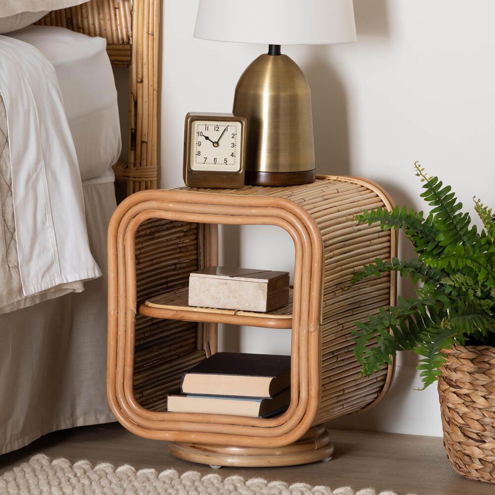 Baxton Studio Bethari Nightstand in Natural, , large