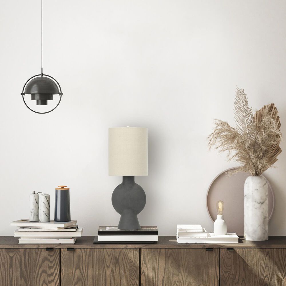 Creative Coop Amara Sculptural Terracotta Table Lamp in Matte Black, , large