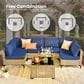 HOMLUX 11-Piece Outdoor Modular Sofa Conversation Set in Navy Blue, , large