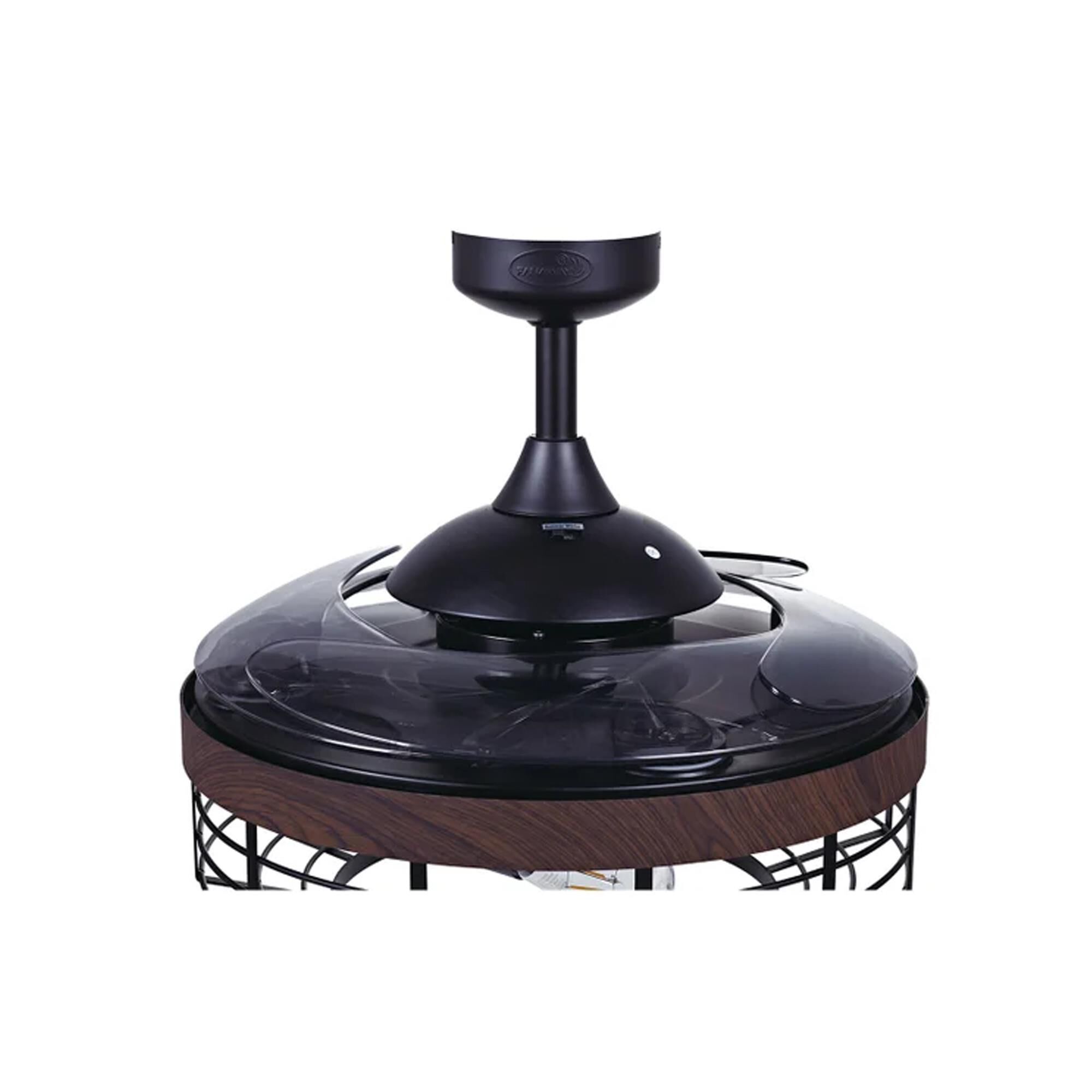 Beacon Lighting Montclair 48 Ceiling Fan with Koa Trim AC and Light in Matte Black