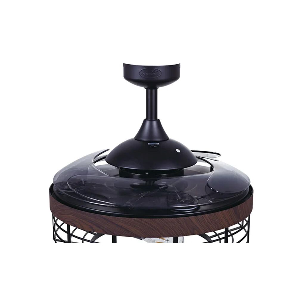 Beacon Lighting Montclair 48&quot; Ceiling Fan with Koa Trim AC and Light in Matte Black, , large