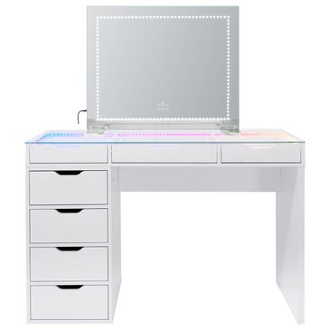 Impressions Vanity RGB Light Vanity and Mirror without Seat in White, , large